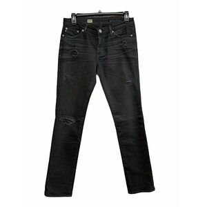 AG Adriano Goldschmied Premiere Skinny Leg‎ Jeans Gray Distressed Womens Size 27